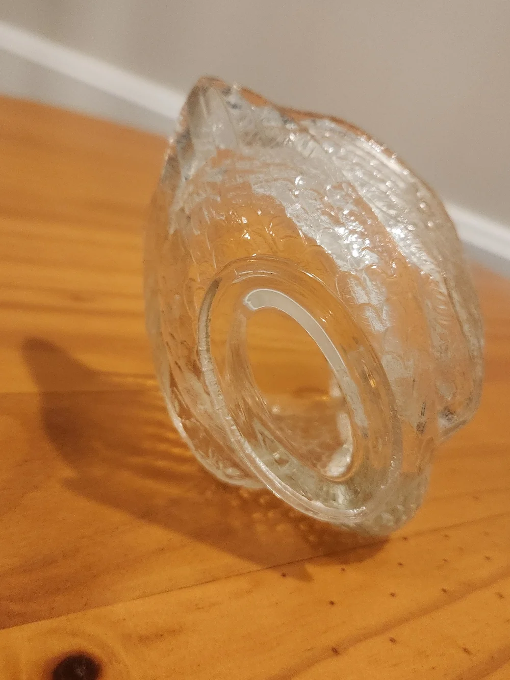 Vintage Imperial Clear Glass Swan Candle Holder/QTip Holder/Match Holder